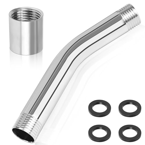 FLEXNOVA 2 Stück Duschkopf Verlängerung, Duschkopfverlängerung 1/2 Zoll Duscharm mit 2m Gewindedichtband und 4 Unterlegscheiben Handbrause Verlängerung Solardusche Ersatzteile für Duschkopf Badzimmer von FLEXNOVA