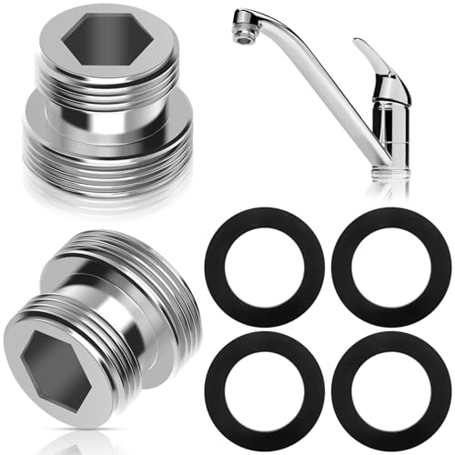 FLEXNOVA 2 Stück Wasserhahn Adapter M22 auf M24 - Schlauchanschluss Wasserhahn, Adapter Gartenschlauch Kupfer Wasseranschluss für Küchenarmaturen, Wassersparzierung, Luftsprudler von FLEXNOVA