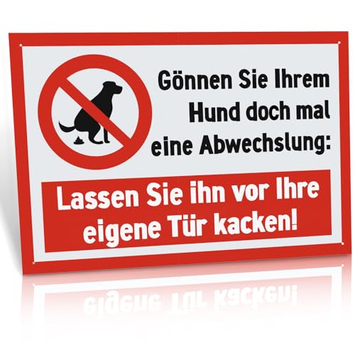 FLEXNOVA 20×30cm Kein Hundeklo Schild Hunde Kacken Verboten, Schild Kein Hundeklo Metall Alu Hundeschild Verbotsschilder Selbstklebend Verbot Hundekot Hundehaufen Hundekacke von FLEXNOVA