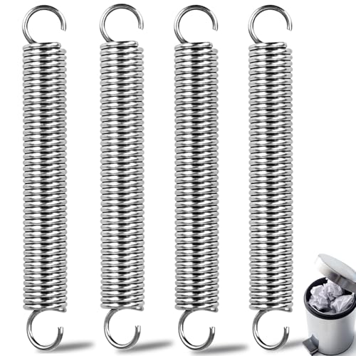 FLEXNOVA 4 Stück Zugfedern mit Haken,Spannfeder 69 x 9 x 1.2mm,Zugfeder Edelstahl,Feder für Hängesessel,Ersatz Spannfeder für Mülleimer,Doppelhaken Ersatzfeder Set für Trampolin Mülleimer von FLEXNOVA