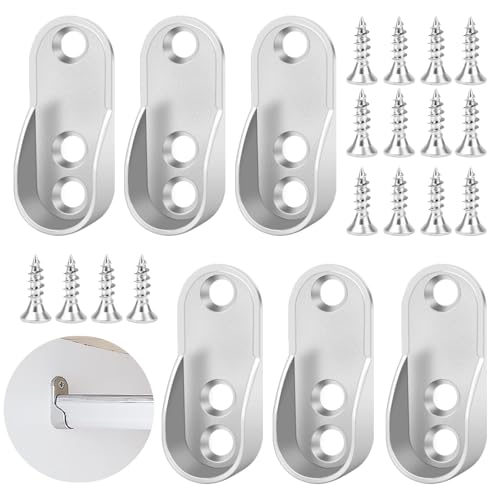 FLEXNOVA Kleiderstange Halterung, 6 Stück Kleiderstangenhalter, Oval Schrankrohrlager Metall Kleiderstangen Halterung Schrank mit 18 Schrauben Schrankrohrhalter für Ovale Schrankrohre 15mm FLEXNOVA Kleiderstange Halterung, 6 Stück Kleiderstangenhalter, Oval Schrankrohrlager Metall Kleiderstangen Halterung Schrank mit 18 Schrauben Schrankrohrhalter für Ovale Schrankrohre 15mm von FLEXNOVA