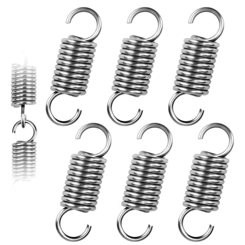 FLEXNOVA 6 Stück Zugfedern mit Haken 50mm Edelstahl Spannfeder Spiralfeder Edelstahlfedern Doppelhaken Spiralzugfeder freie Länge,Außendurchmesser 15mm,Drahtdurchmesser 2mm von FLEXNOVA