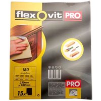 Flexovit - 15x Schleifbögen für Endbearbeitung Schleifpapier Körnung 180 230mm x 280mm von FLEXOVIT