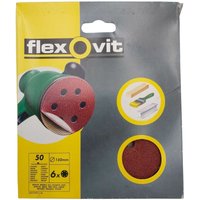 Flexovit - 6x Schleifscheiben mit Klettverschluss Ø150mm Schleifpapier Körnung 50 gelocht von FLEXOVIT