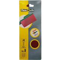 Flexovit - 10 stk Schleifpapier für Schwingschleifer Körnung 80 93mm x 230mm ohne Löcher von FLEXOVIT