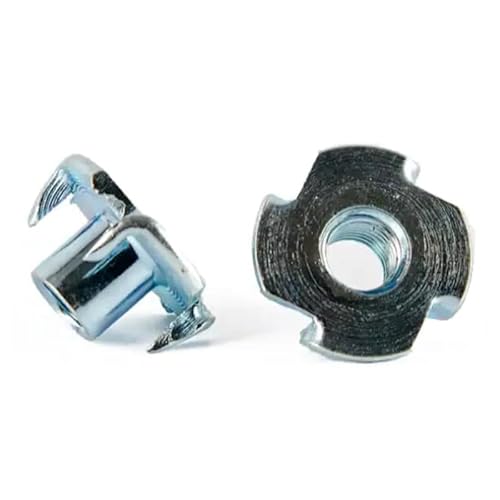 Einschlagmuttern M3 x 5 mm Verzinkt Stahl - DIN 6930 - Einschlagspitzen - Holzmutter - Einschlagmutter metrisch Gewinde (Gewinde: M3, Länge: 5 mm, Menge: 16 St.) von FLEXSOLUTE
