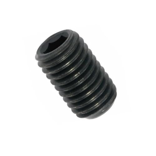Madenschrauben/Gewindestifte M5 x 18 mm Schwarz 45H - DIN 913 - mit Kegelkuppe und Innensechskant - Metrisch Gewinde (Gewinde: M5, Länge: 18 mm, Menge: 50 St.) von FLEXSOLUTE
