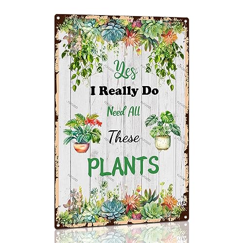 Lustiges Blechschild, Vintage-Gartenschilder, Aufschrift "Yes I Really Do Need All These Plants", Gartenarbeit, Aluminium-Metallschilder für Zuhause, Küche, Bauernhaus, Garten, Wanddekoration, 20,3 x Lustiges Blechschild, Vintage-Gartenschilder, Aufschrift "Yes I Really Do Need All These Plants", Gartenarbeit, Aluminium-Metallschilder für Zuhause, Küche, Bauernhaus, Garten, Wanddekoration, 20,3 x von FLFGIDD