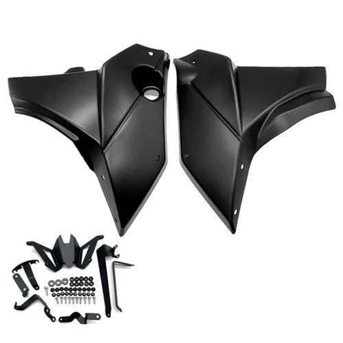 FLFHDUP Flügelspoiler Fit Für Yamaha FZ07 MT07 2021-2023 Motor Spoiler Bauch Pan Unteren Verkleidung Body Kit Motorrad Verkleidung(Black) von FLFHDUP