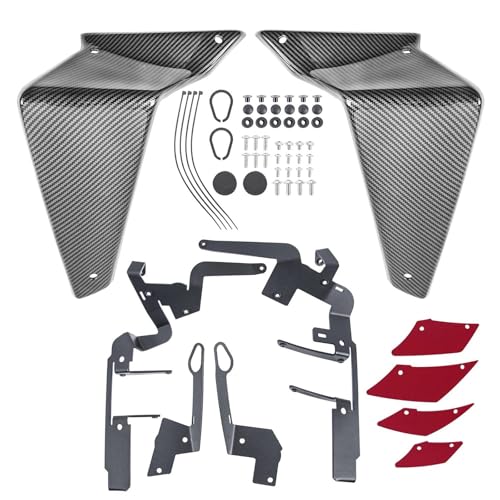 FLFHDUP Flügelspoiler Fit Für Yamaha MT09 MT 09 SP Sport Abtrieb Nackt Seite Spoiler Panel Flügel Deflektor Motorrad Verkleidung(Carbon Look-Red) von FLFHDUP