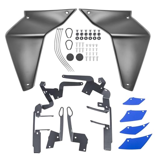 FLFHDUP Flügelspoiler Fit Für Yamaha MT09 MT 09 SP Sport Abtrieb Nackt Seite Spoiler Panel Flügel Deflektor Motorrad Verkleidung(Matt Black-Blue) von FLFHDUP