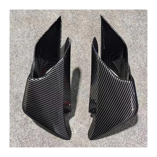 FLFHDUP Flügelspoiler Fit Für Yamaha YZF R1 R1M 2015-2024 Feste Flügel Verkleidung Kleine Flügel Spoiler Aerodynamische Flügel Motorrad Verkleidung(ABS Carbon Fibre) von FLFHDUP