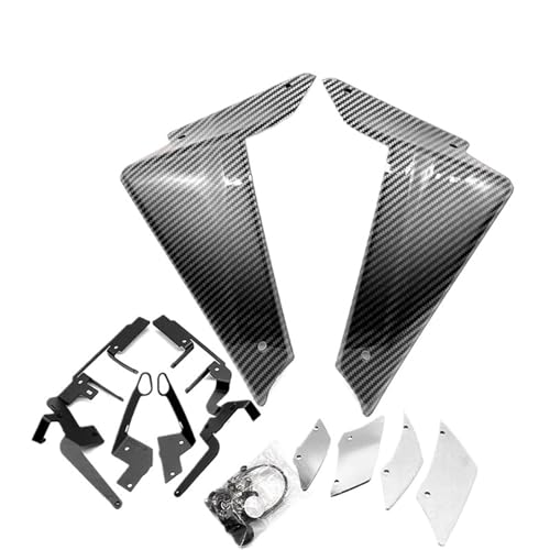 FLFHDUP Flügelspoiler Passend für Yamaha MT-09/SP 2021 2022 2023 Sport Downforce Naked Side Spoiler Aerodynamischer Flügelabweiser Motorrad Verkleidung(Carbon Look-Clear) von FLFHDUP