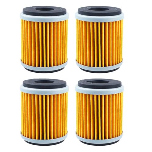 FLFHDUP Ölfilter Motorrad Ölfilter Fit Für Yamaha Raptor YFM 250 WR125R WR125X WR250F WR250R WR250X WR450F YZ250F YZ250FX Motorrad-Ölfilter(4pcs-Yellow) von FLFHDUP