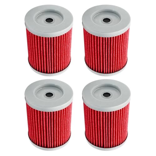 FLFHDUP Ölfilter Motorradteile Ölfilter passend für SYM Maxsym 400 400I MAX 2011 2012 2013 2014 2015 600 600I 2016 Motorrad-Ölfilter(4pcs-red) von FLFHDUP