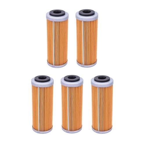 FLFHDUP Ölfilter Ölfilter passend für K/TM SX SXF SXS EXC EXC-F EXC-R XCF XCF-W XCW SMR Freeride 250 350 400 450 505 530 Motorrad-Ölfilter(Yellow 5PCS) von FLFHDUP