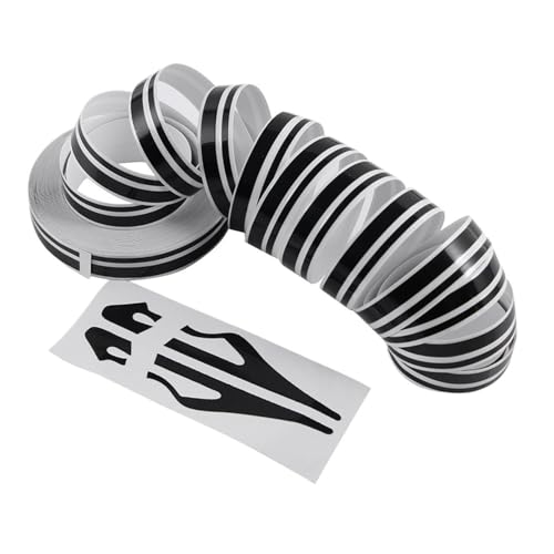 FLFHDUP Reflektierendes Klebeband 1 Rolle Mehrfarbig gestreifte Nadelstreifen Streamline Double Line Tape Auto Karosserie Aufkleber Vinyl Aufkleber Auto Dekoration Styling Reflektor(Black) von FLFHDUP