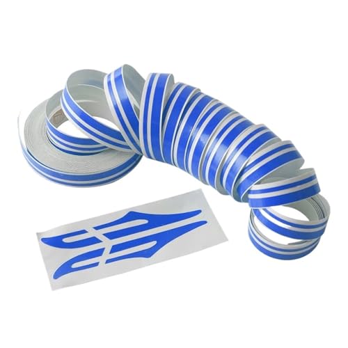 FLFHDUP Reflektierendes Klebeband 1 Rolle Mehrfarbig gestreifte Nadelstreifen Streamline Double Line Tape Auto Karosserie Aufkleber Vinyl Aufkleber Auto Dekoration Styling Reflektor(Blue) von FLFHDUP