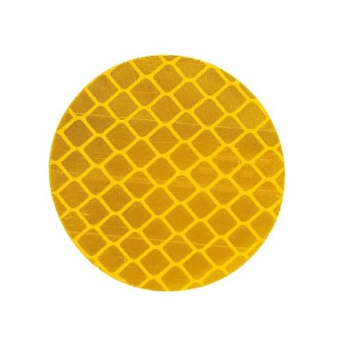 FLFHDUP Reflektierendes Klebeband 10 stücke 5CM Auto Runde Auto Reflektierende Streifen Warnung Aufkleber Für Bus Rucksack Fahrrad wasserdichte Sicherheit Tür Aufkleber Reflektor(Yellow) von FLFHDUP