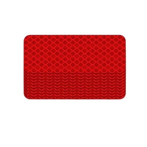 FLFHDUP Reflektierendes Klebeband 10Pcs Auto Stoßstange Reflektierende Aufkleber Warnung Streifen Band Sichere Reflektor Aufkleber Decals Auto Exterior Zubehör Reflektor(Red) von FLFHDUP