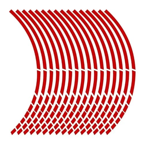FLFHDUP Reflektierendes Klebeband 16PCS Motorrad Rad Reifen Aufkleber Streifen Reflektierende Felge Band Streifen Für Motorrad Auto Auto Aufkleber Reflektor(Red) von FLFHDUP