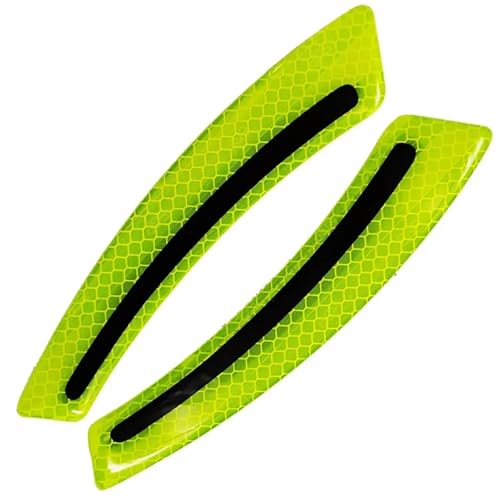 FLFHDUP Reflektierendes Klebeband 2 STÜCKE Auto-Radabwehraufkleber Sicherheitswarnband Kollisionswarnung Geeignet für alle Autos Reflektierende Autodekoration Reflektor(Green) von FLFHDUP