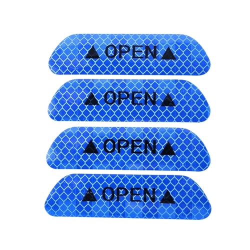 FLFHDUP Reflektierendes Klebeband 4 Teile/Satz tür Aufkleber allgemeine Sicherheit warnung offene Zeichen hohe reflektierende Aufkleber Auto dekorative reflektierende tür Aufkleber Reflektor(Blue) von FLFHDUP