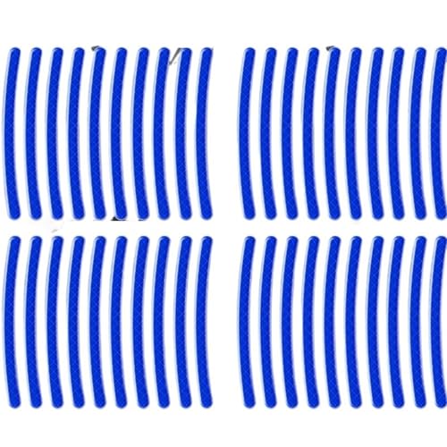 FLFHDUP Reflektierendes Klebeband 40Pcs Auto Reifen Felge Reflektierende Aufkleber Nacht Sicherheit Warnung Streifen Motorrad Fahrrad Auto Rad Reflektor Aufkleber Decals Reflektor(Blue) von FLFHDUP