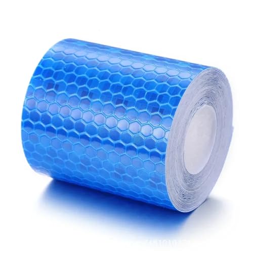 FLFHDUP Reflektierendes Klebeband 5 cm * 100 cm Reflektierendes Klebeband Auto-Sicherheitswarnaufkleber Reflektor-Schutzbandstreifenfolie für LKWs Auto-Motorräder Reflektor(Blue) von FLFHDUP