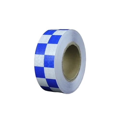 FLFHDUP Reflektierendes Klebeband 5 cm X 1 m Auto Reflektierende Aufkleber Honeycomb Plaid Sicherheitsmarkierung Warnreflexband Streifen Für Auto Fahrrad LKW Dekor Reflektor(Blue White 5cmX1m) von FLFHDUP