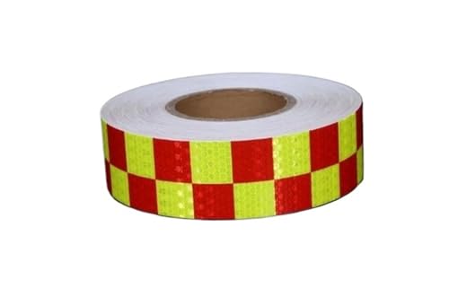 FLFHDUP Reflektierendes Klebeband 5 cm X 1 m Auto Reflektierende Aufkleber Honeycomb Plaid Sicherheitsmarkierung Warnreflexband Streifen Für Auto Fahrrad LKW Dekor Reflektor(Red Green 5cmX1m) von FLFHDUP