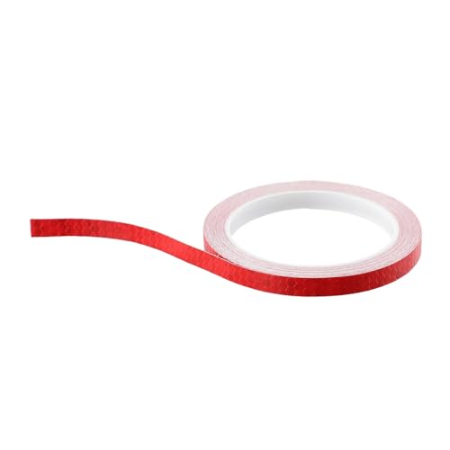 FLFHDUP Reflektierendes Klebeband 8m Reflektierendes Band Fahrrad Autos Aufkleber Streifen Band PVC Fahrrad Räder Reflektieren Aufkleber Für Radfahren Warnung Auto Teile Reflektor(Red) von FLFHDUP