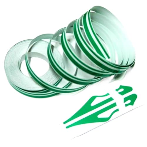 FLFHDUP Reflektierendes Klebeband 9,8 m 1 Rolle Striping Streamline Doppellinienband Karosserieaufkleber Vinylaufkleber Autodekoration Styling-Tools Mehrfarbig Reflektor(Green) von FLFHDUP