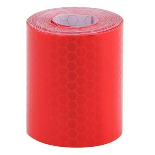FLFHDUP Reflektierendes Klebeband Auto Motorrad Aufkleber Auto Dekoration Auto Sicherheit Warnung Aufkleber Streifen Rolle Reflektor Schutz Band Reflektierende Reflektor(Red) von FLFHDUP