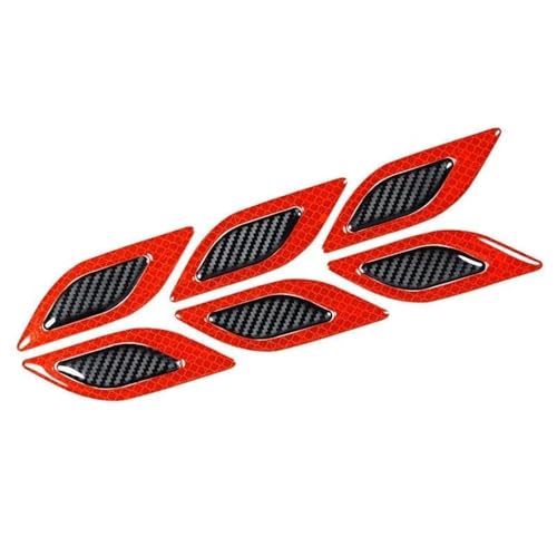 FLFHDUP Reflektierendes Klebeband Auto reflektierende Aufkleber Rad Augenbraue Warnung Aufkleber Tropfen Kleber Auto Tür Anti-Kollision Streifen Abdeckung Kratzer Blatt BO Reflektor(Black red) von FLFHDUP