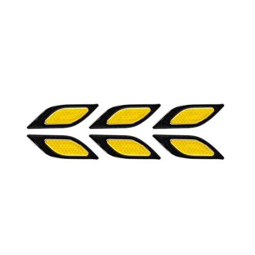 FLFHDUP Reflektierendes Klebeband Carbon Fiber Auto Reflektierende Aufkleber PVC Auto Styling Streifen Sicherheit Warnung Reflektierende Aufkleber Auto Außen Zubehör Reflektor(Black Yellow) von FLFHDUP