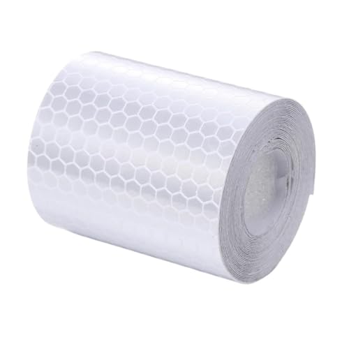 FLFHDUP Reflektierendes Klebeband Einfarbiger reflektierender Aufkleber, Persönlichkeit, Warnschild zur Automodifikation, Hervorhebung des reflektierenden Sicherheitsstreifens Reflektor(White,3M) von FLFHDUP