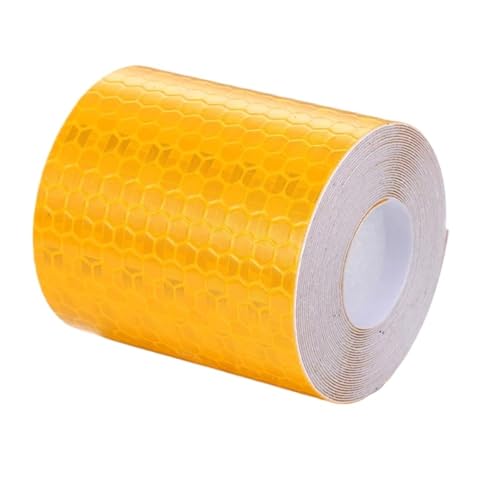 FLFHDUP Reflektierendes Klebeband Einfarbiger reflektierender Aufkleber, Persönlichkeit, Warnschild zur Automodifikation, Hervorhebung des reflektierenden Sicherheitsstreifens Reflektor(Yellow,3M) von FLFHDUP