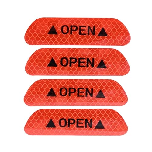 FLFHDUP Reflektierendes Klebeband Reflektierende Autotüraufkleber Sicherheitsöffnung Warnung Reflektorband Aufkleber Auto Außen Innen Reflektoraufkleber Reflektor(Red,16PCS) von FLFHDUP