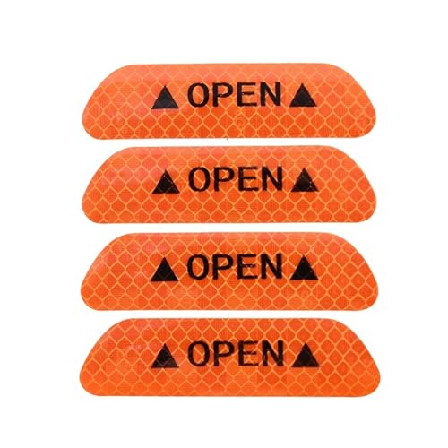 FLFHDUP Reflektierendes Klebeband Reflektierende Autotüraufkleber Sicherheitsöffnung Warnung Reflektorband Aufkleber Auto Außen Innen Reflektoraufkleber Reflektor(Yellow,8PCS) von FLFHDUP