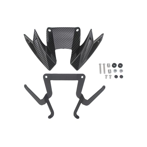 Flügelspoiler Fit Für Honda CB500 Hornet CB 500 2024 2025 Front Flügel Spoiler Abtrieb Nackt Aerodynamische Verkleidung Winglets Motorrad Verkleidung(Carbon Look) von FLFHDUP