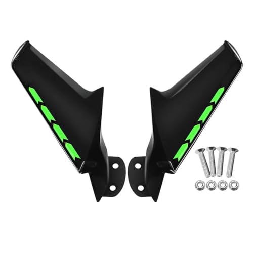 Flügelspoiler Fit Für ZX10R ZX6R 2016-2025 NINJA400 2018-2025 Spiegel Wind Flügel Flanke Spoiler Winglets Verkleidung Hinten Motorrad Verkleidung(Matte Green) von FLFHDUP