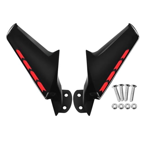 Flügelspoiler Fit Für ZX10R ZX6R 2016-2025 NINJA400 2018-2025 Spiegel Wind Flügel Flanke Spoiler Winglets Verkleidung Hinten Motorrad Verkleidung(Matte Red) von FLFHDUP