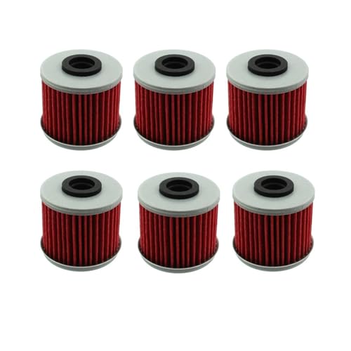 Ölfilter Ölfilter passend für Honda NC750 SX DCT 750 Intergra DCT 700 Integra SXS1000 Pioneer 1000 M3 M5P 15412-MGS-D21 Motorrad-Ölfilter(6pcs) von FLFHDUP