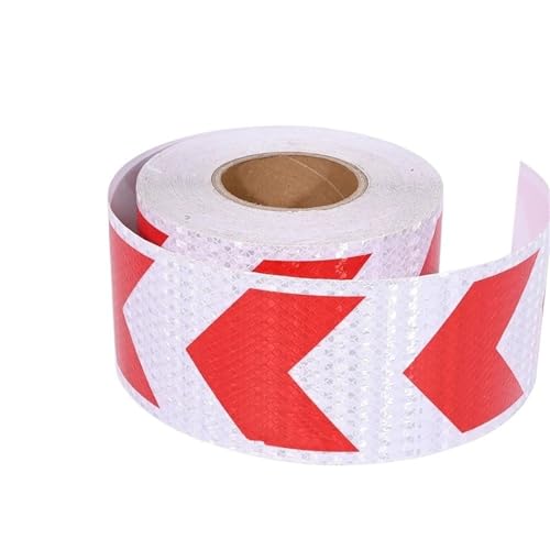 Reflektierendes Klebeband wasserdichte Warnband Streifen Aufkleber Warnlicht Reflektor Schutzaufkleber Reflektierende Folie Auto Sicherheitszeichen Reflektor(Red-White Arrow) von FLFHDUP