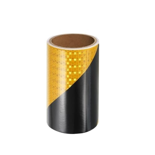 Reflektierendes Klebeband wasserdichte Warnband Streifen Aufkleber Warnlicht Reflektor Schutzaufkleber Reflektierende Folie Auto Sicherheitszeichen Reflektor(Yellow-Black Twill) von FLFHDUP