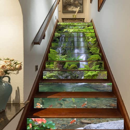 FLFK 3D Grüne Waldwasserfallfische Selbstklebend treppenaufkleber Wandmalerei Vinyl Treppe Steigleitung Abziehbilder 39.3Zoll x7.08Zoll x 13stücke FLFK 3D Grüne Waldwasserfallfische Selbstklebend treppenaufkleber Wandmalerei Vinyl Treppe Steigleitung Abziehbilder 39.3Zoll x7.08Zoll x 13stücke von FLFK