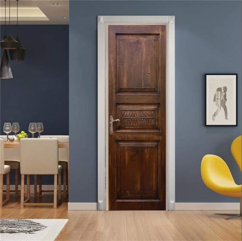 FLFK 3D Holz Türtapete Selbstklebend TürPoster Abziehen und Aufkleben Vinyl Wandbilder Entfernbar Mauer Aufkleber Zuhause Dekor 77x200cm von FLFK