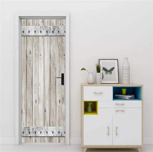 FLFK 3D Holz Türtapete Selbstklebend TürPoster Abziehen und Aufkleben Vinyl Wandbilder Entfernbar Mauer Aufkleber Zuhause Dekor 77x200cm von FLFK