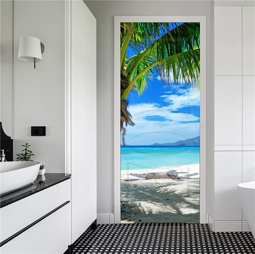 FLFK 3D Strand am Meer Türtapete selbstklebend Türposter Vinyl Entfernbar Türaufkleber Aufkleber Zuhause Dekor 77X200CM FLFK 3D Strand am Meer Türtapete selbstklebend Türposter Vinyl Entfernbar Türaufkleber Aufkleber Zuhause Dekor 77X200CM von FLFK